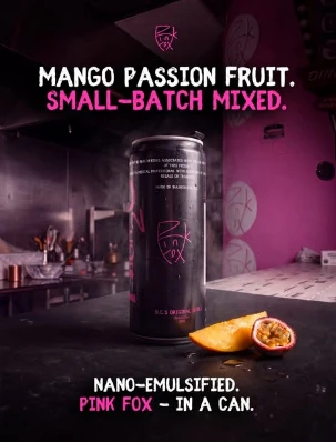 MOLECULAR FARMS - High20 Nano Infused 5MG Mango Passion Fruit Canned Drink By Pink Fox Main Image