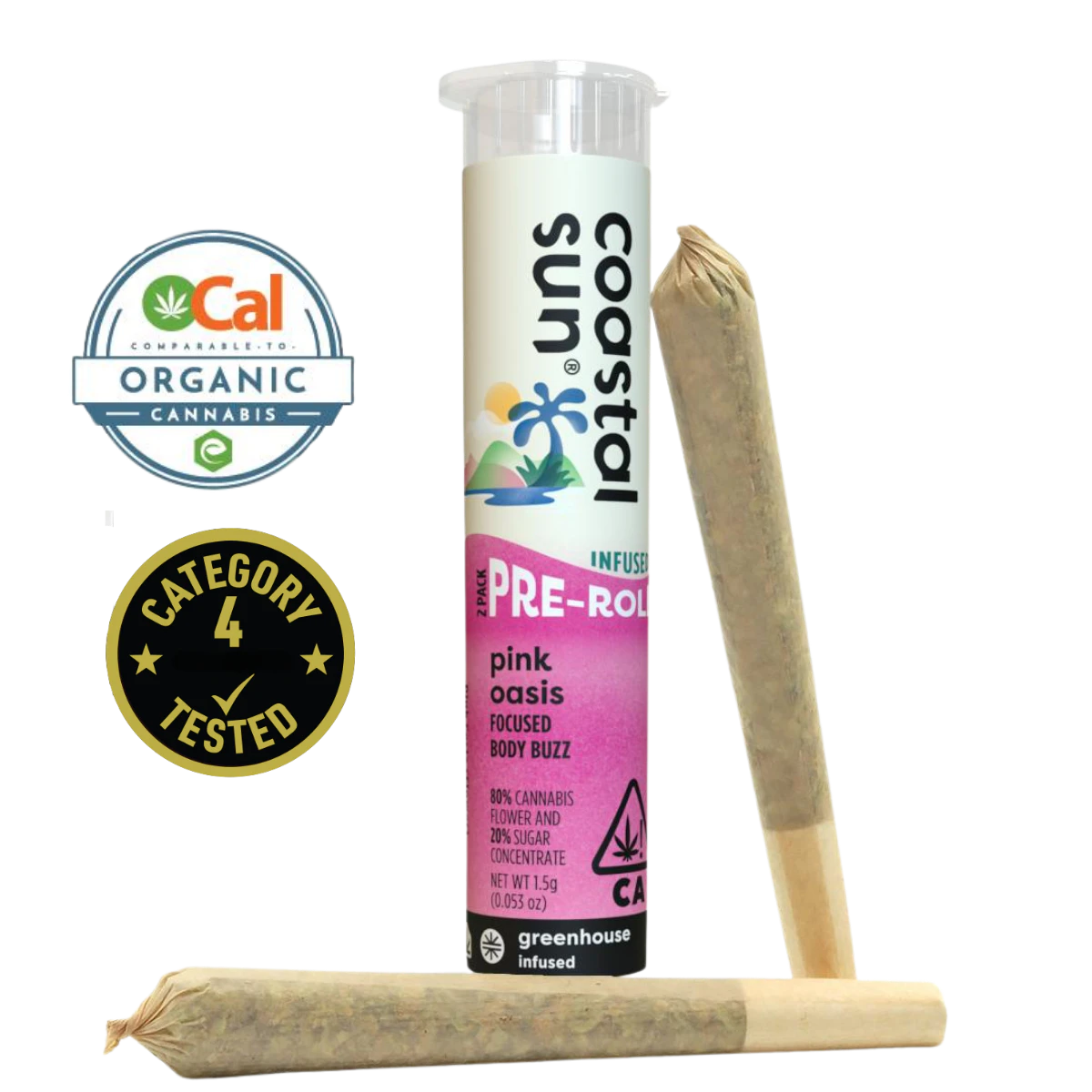 Coastal Sun - Pink Oasis (H) | .75g 2pk Infused Preroll | Coastal Sun Main Image