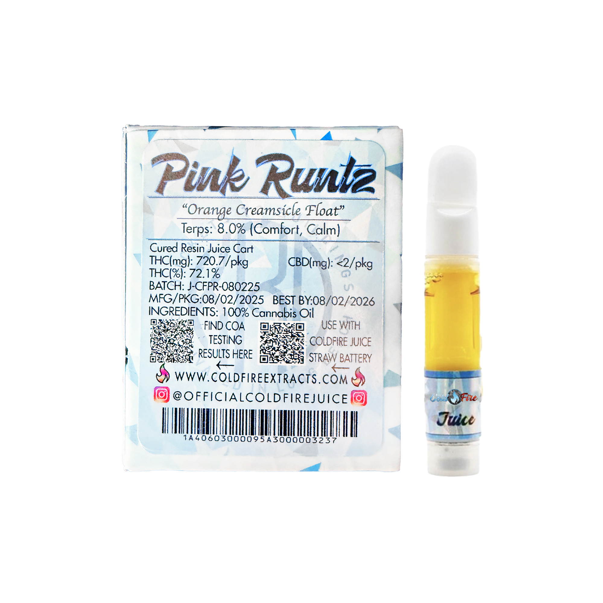 ColdFire x KRD Pink Runtz Juice Cartridge 1.0g