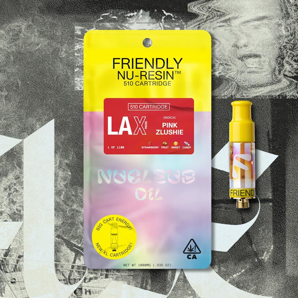Friendly Brand x LAX Pink Zlushie Nucleus Cured Resin Cartridge 1.0g