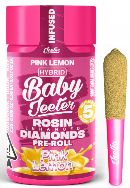 Jeeter - JEETER: Pink Lemon Quad-Infused Baby Jeeter .5g Pre-Rolls 5pk/2.5g (H) Main Image