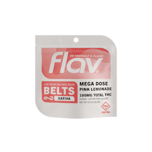 FLAV - FLAV - SOUR PINK LEMONADE MEGA DOSE LIVE RESIN GUMMY BELT 100MG