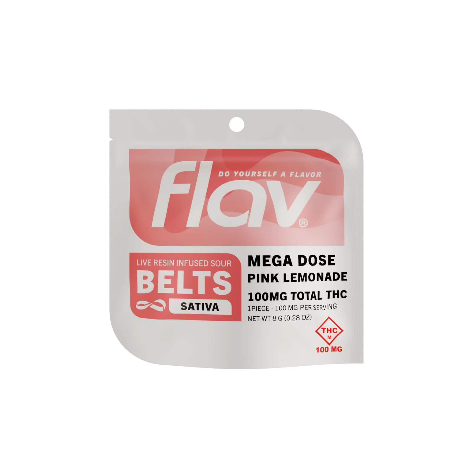 Flav - FLAV - SOUR PINK LEMONADE MEGA DOSE LIVE RESIN GUMMY BELT 100MG Main Image