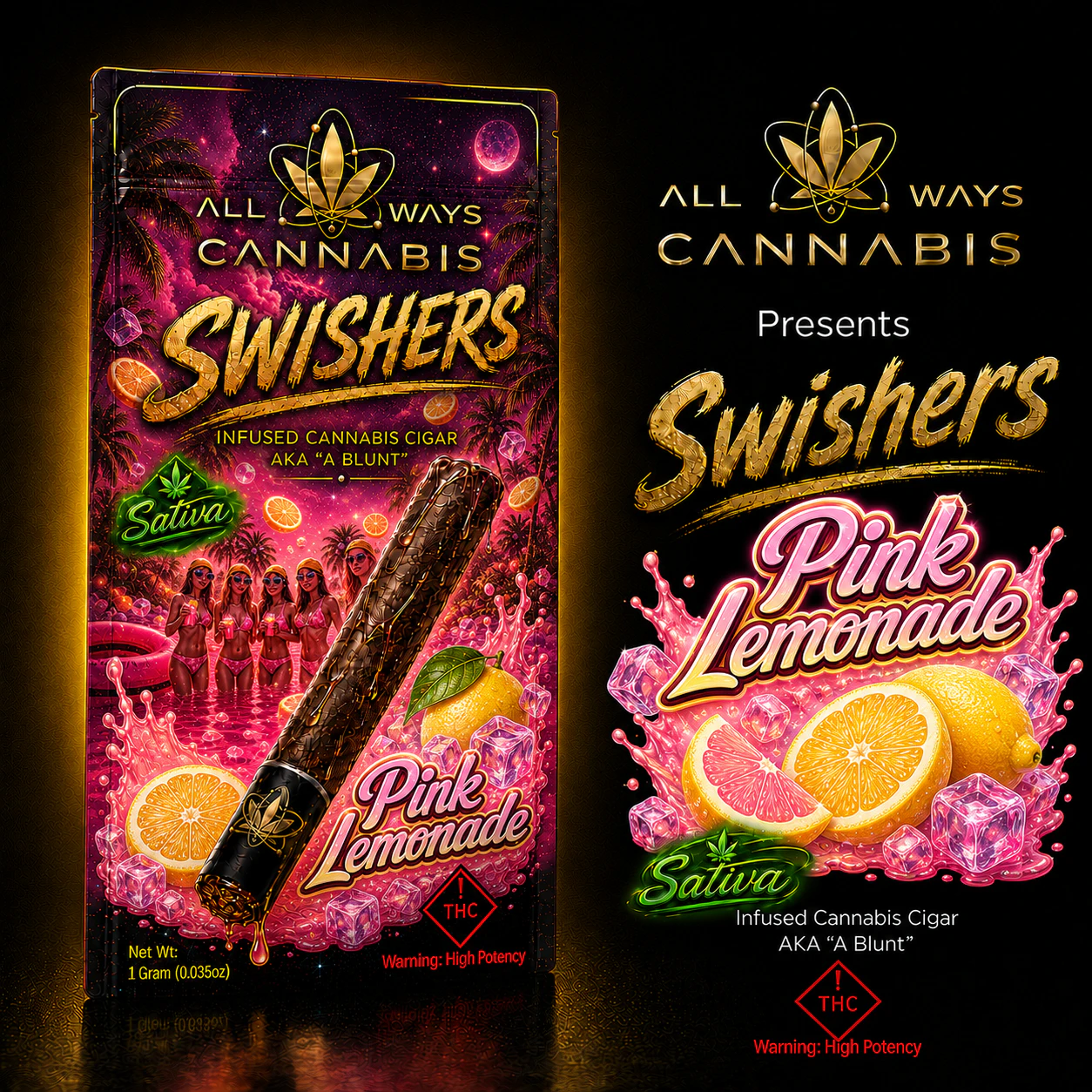 All Ways Aeroponics - Swishers | Infused Blunt | Pink Lemonade (S) - 1g Main Image