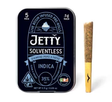 Jetty - Jetty .5g Diamond Popz x Fatso Solventless Infused Preroll 5pk Main Image