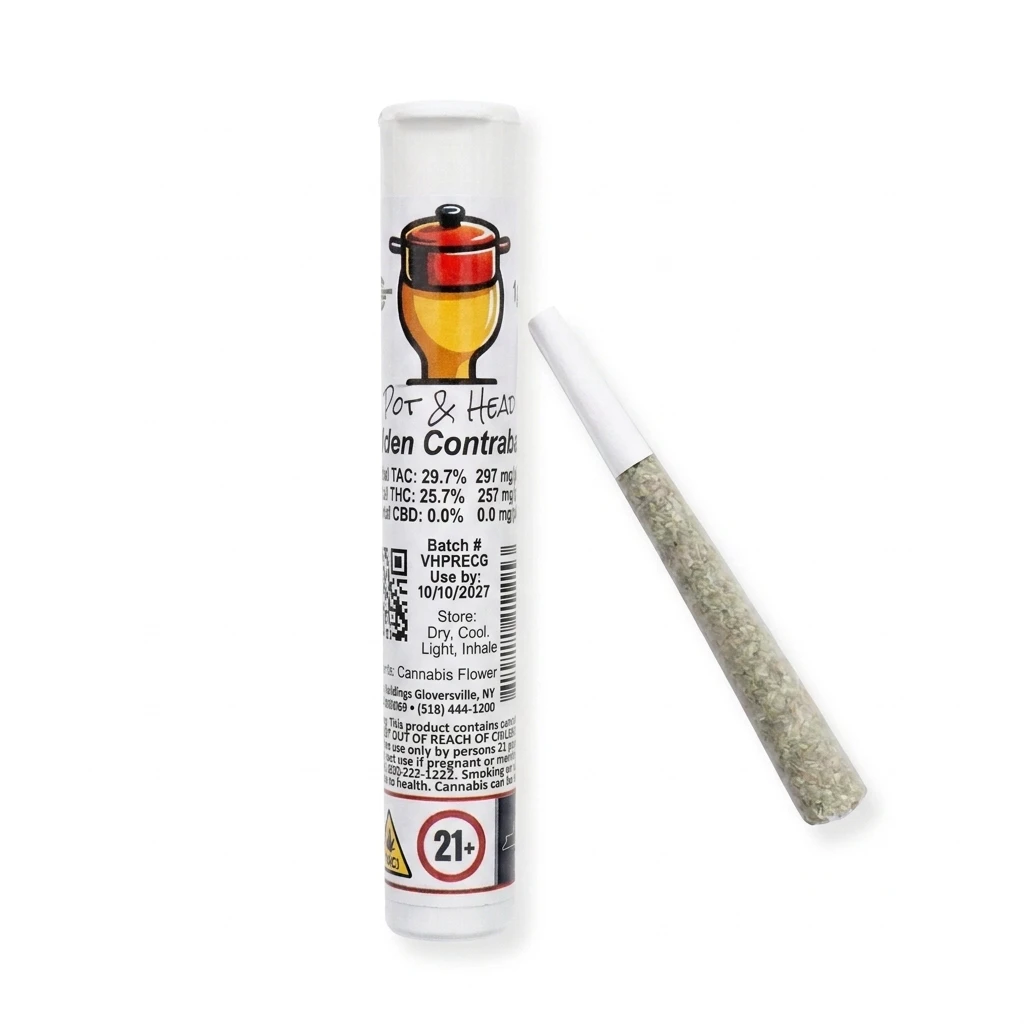 Pot & Head - Pot & Head | Golden Contraband | Preroll | 1g Main Image