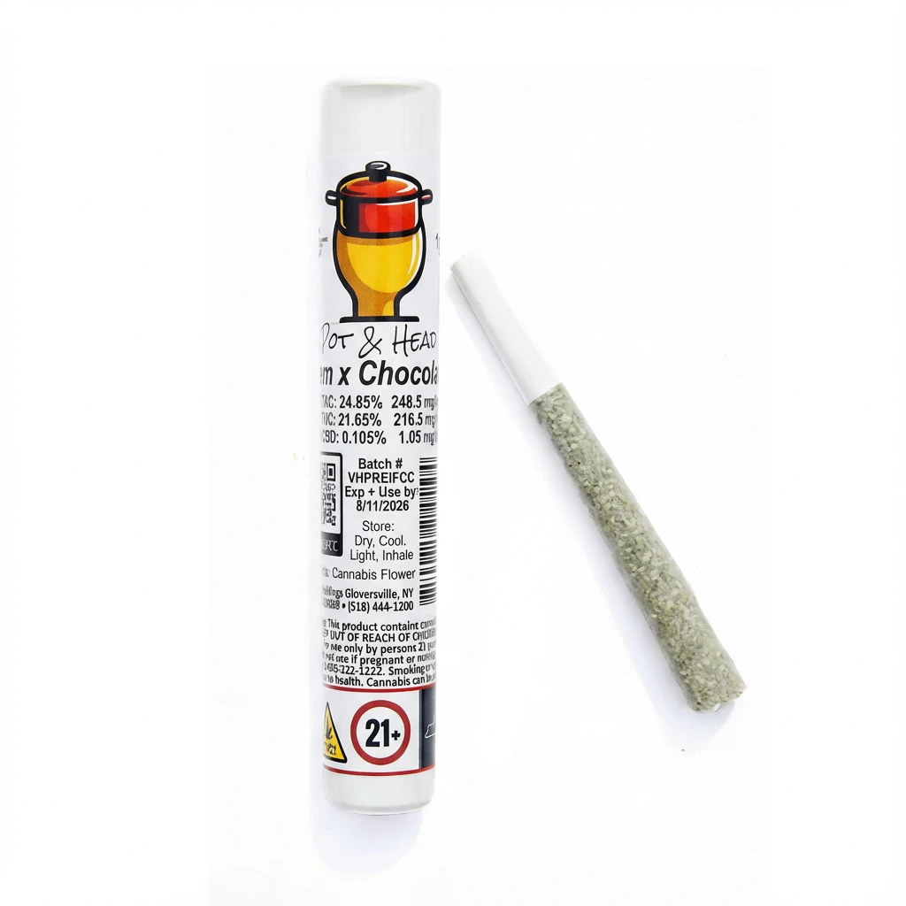 Veterans Choice Creations - Pot & Head | Chem x Chocolate | Preroll | 1g Main Image