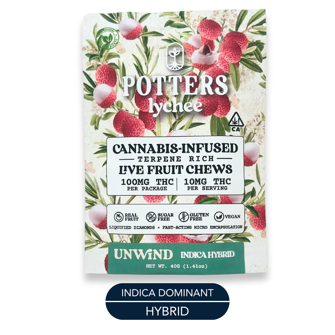 Potters - Potters - Live Resin - Lychee Unwind - Gummies - 10pk - 100mg Main Image