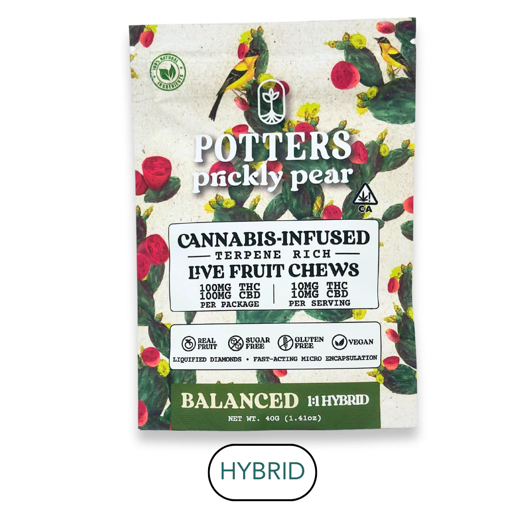 Potters - Potters - Live Resin - Prickly Pear Balanced 1:1 - Gummies - 10pk - 100mg Main Image