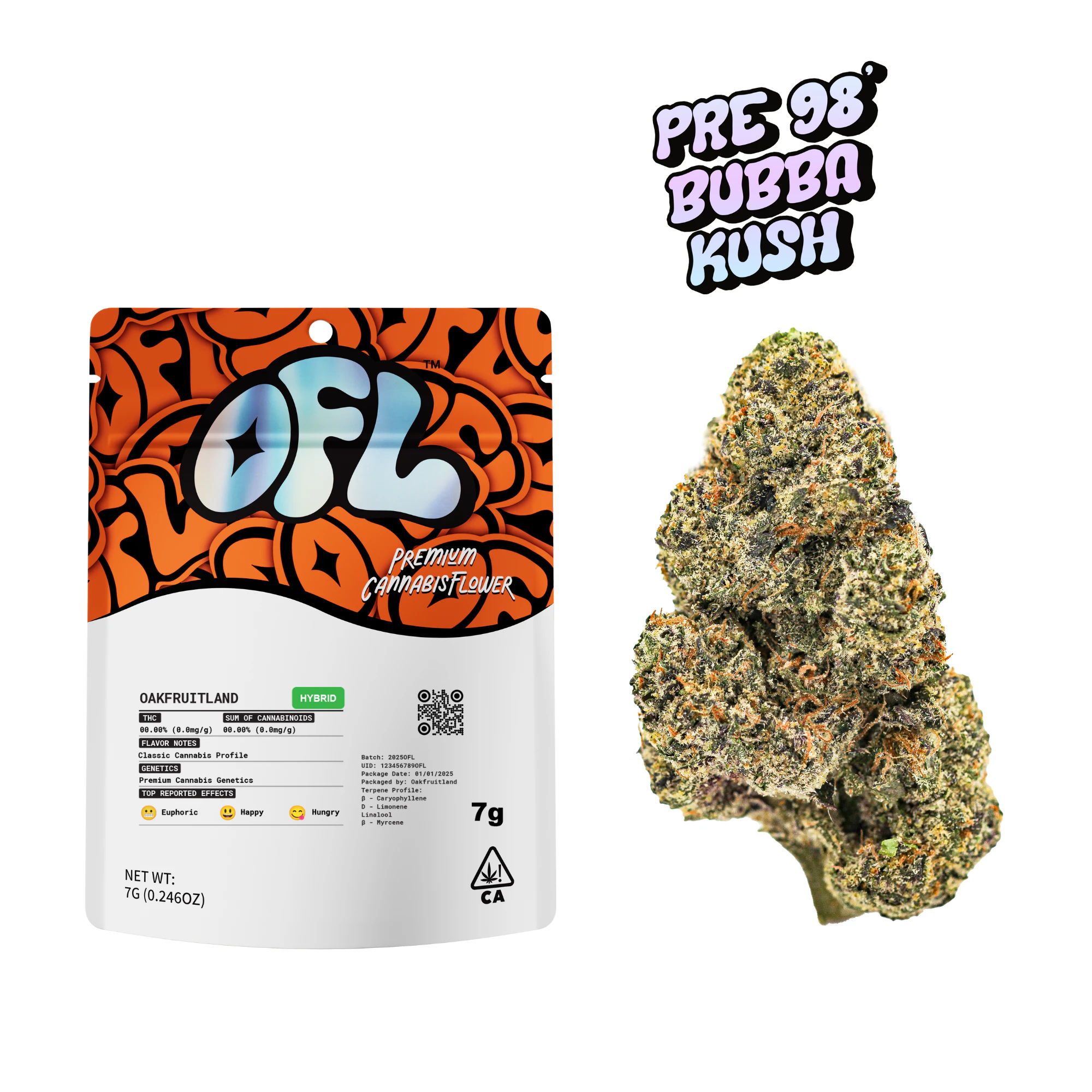 Oakfruitland (OFL) - OAKFRUITLAND: Pre 98 Bubba Kush 7g - Indoor Flower (I) Main Image