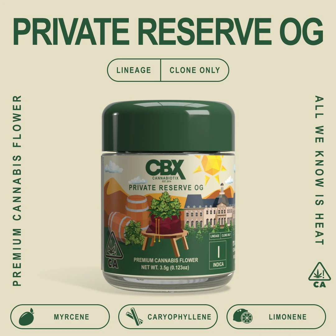 CBX - PRIVATE RESERVE OG 3.5G - CANNABIOTIX Main Image