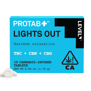 LEVEL+ - Protab+ Lights Out (I) | (10pk) THC:CBN:CBG Tablets | Level