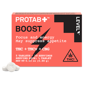 LEVEL - PROTAB + | Boost THC:THCV:CBG 5pk Tablet | 100mg