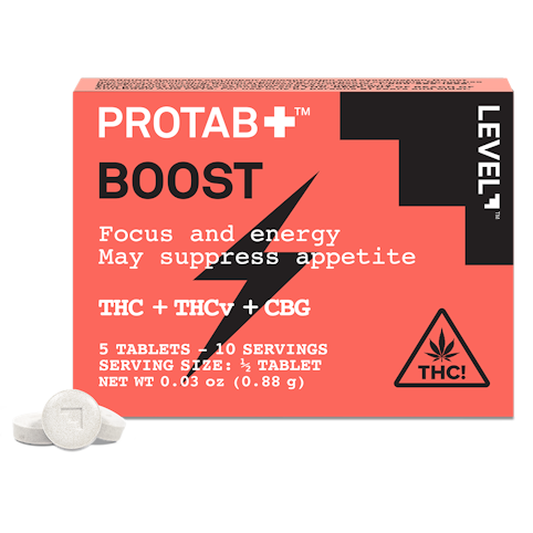 LEVEL - Protab+ Boost | THC+THCv+CBG | 100mg | 5pk LEVEL    -OO6 BACK