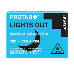 LEVEL - PROTAB + | Lights Out (THC:CBN:CBG) 5pk Tablet | 100mg