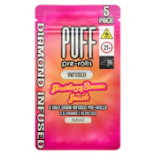Strawberry Banana Smash (H) 5pk x 0.5g - 2.5g - Diamond Infused - Prerolls - Puff