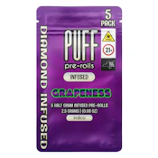 Grapeness (I) 5pk x 0.5g - 2.5g - Diamond Infused - Prerolls - Puff