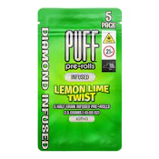 Lemon Lime Twist (S) 5pk x 0.5g - 2.5g - Diamond Infused - Prerolls - Puff