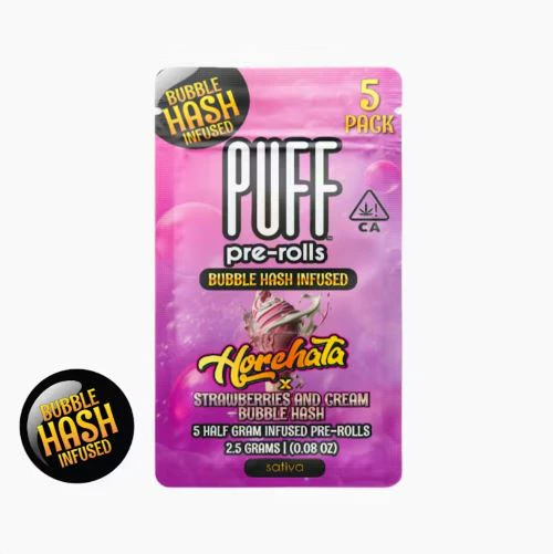 PUFF - PUFF: Horchata x Strawberries & Cream .5g Pre-Rolls - Bubble Hash Infused 5pk/2.5g (S) Main Image