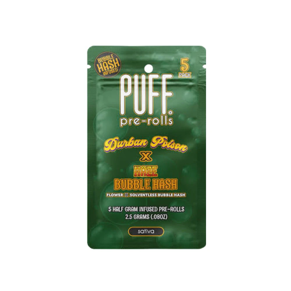 PUFF - BUBBLE HASH 5 PACK - DURBAN POISON x HAZE .5G - PUFF Main Image