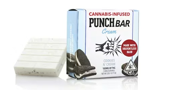 Punch Edibles - Punch Edibles - Cookies N' Cream Solventless Bar - 100mg