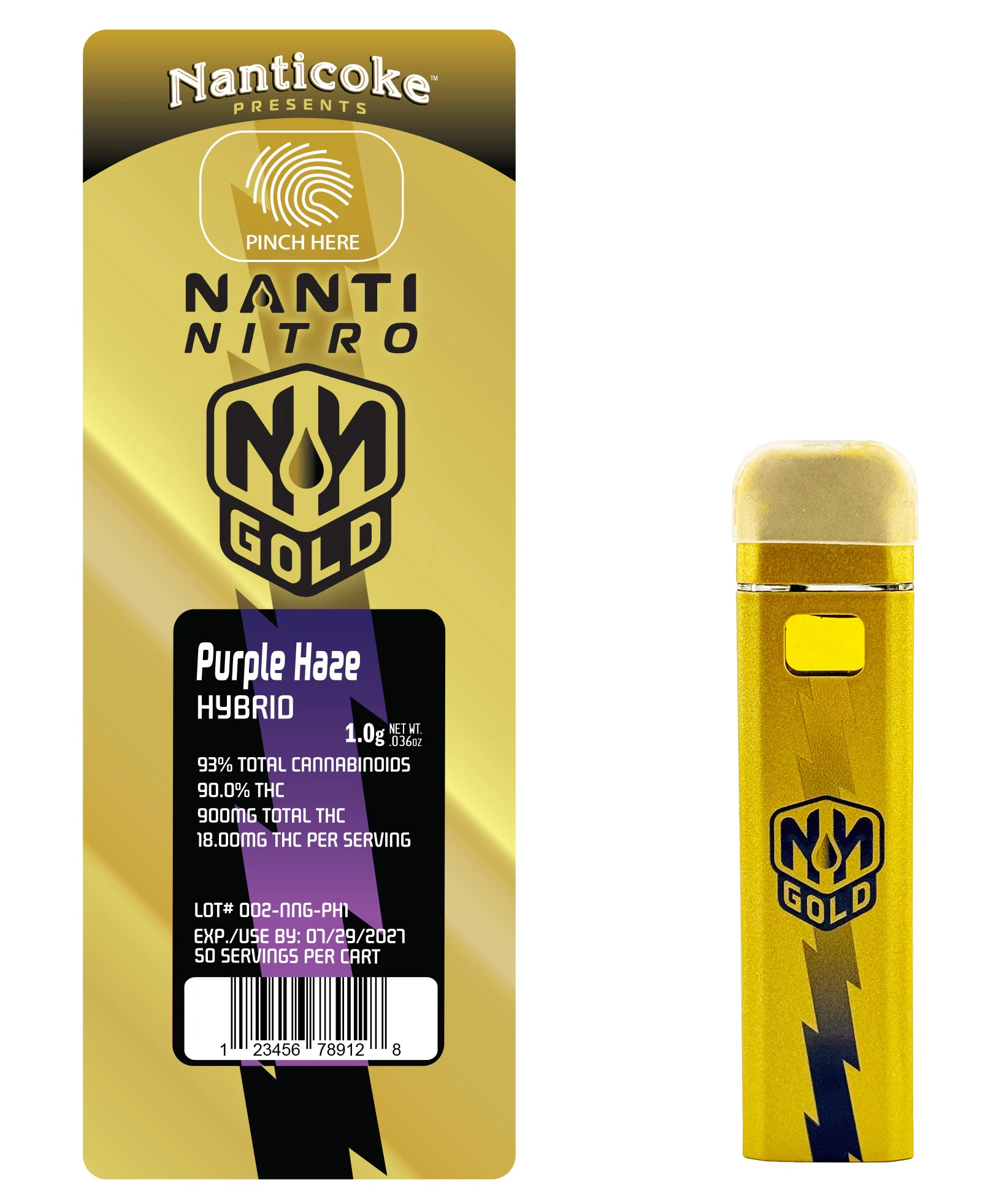 NANTI NITRO - Purple Haze 1g AIO - Hybrid | Nanti Nitro Main Image