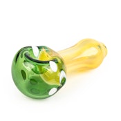 3" GREEN MUSHROOM PIPE - RED EYE GLASS