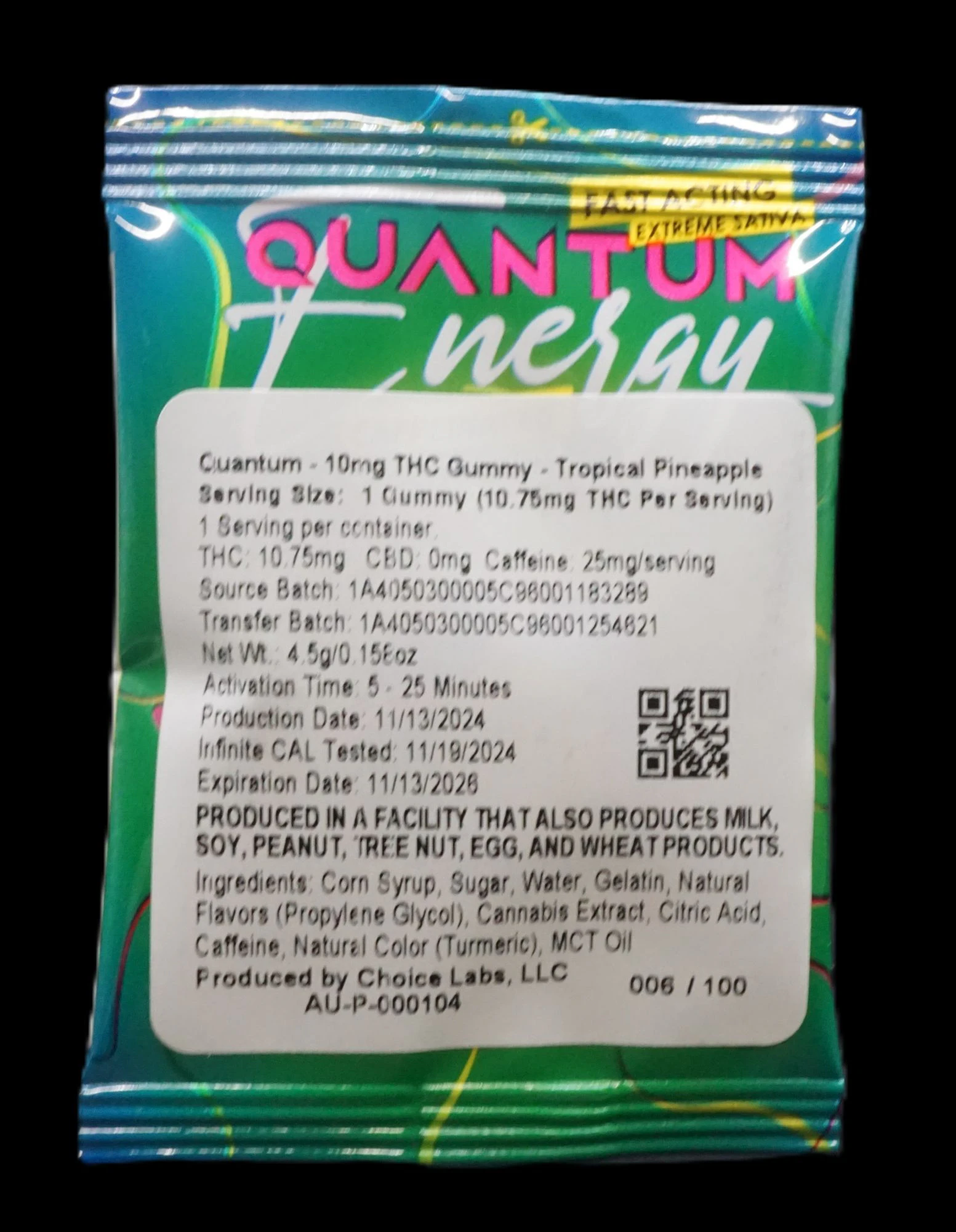 Quantum Energy - Quantum - 10mg Single Gummies - Tropical Pineapple Main Image