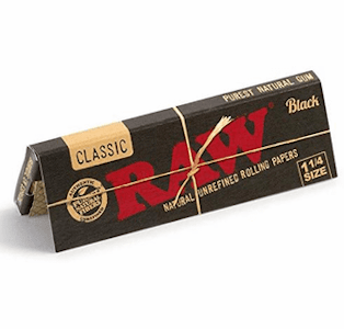 RAW - RAW - Natural Unrefined Rolling Papers - Classic Black 1 1/4