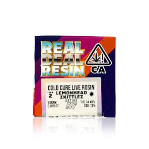 REAL DEAL RESIN - REAL DEAL RESIN - Concentrate - Lemonhead Zkittlez - Cold Cure Rosin - Tier 2 - 1G