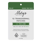 PATCH (10CT) - RELIEF 1:1 CBD:THC 200MG - MARY'S MEDICINALS