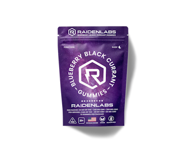 Raiden Labs - Nighttime Gummies - Blueberry Black Currant - 2mg THC 20mg CBN 25mg CBG