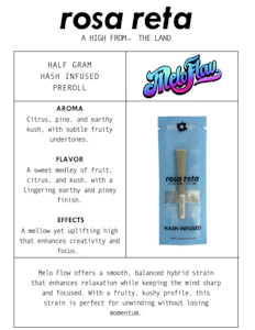 Rosa Reta - Rosa Reta | Melo Flow -Hash infused | Pre-roll