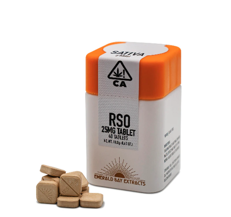 Emerald Bay Extracts - 1000mg Emerald Bay Extracts RSO Tablets 25mgx40 - Sour Tangie Main Image