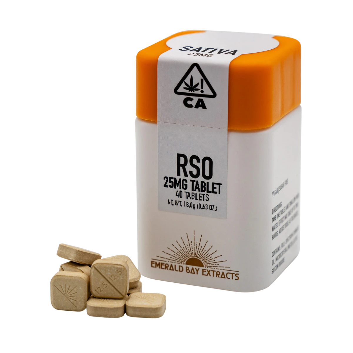 Emerald Bay Extracts - Sour Tangie (S) | 25mg 40pk RSO Tablets | Emerald Bay Extracts Main Image