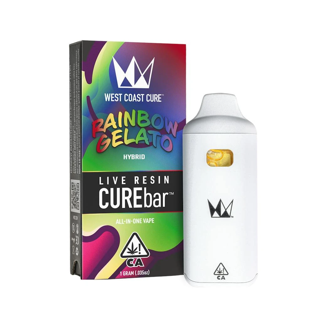 West Coast Cure - West Coast Cure Rainbow Gelato Live Resin CUREbar Disposable 1.0g Main Image