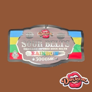 Devour - Devour 3000 mg Sour Belts- Rainbow