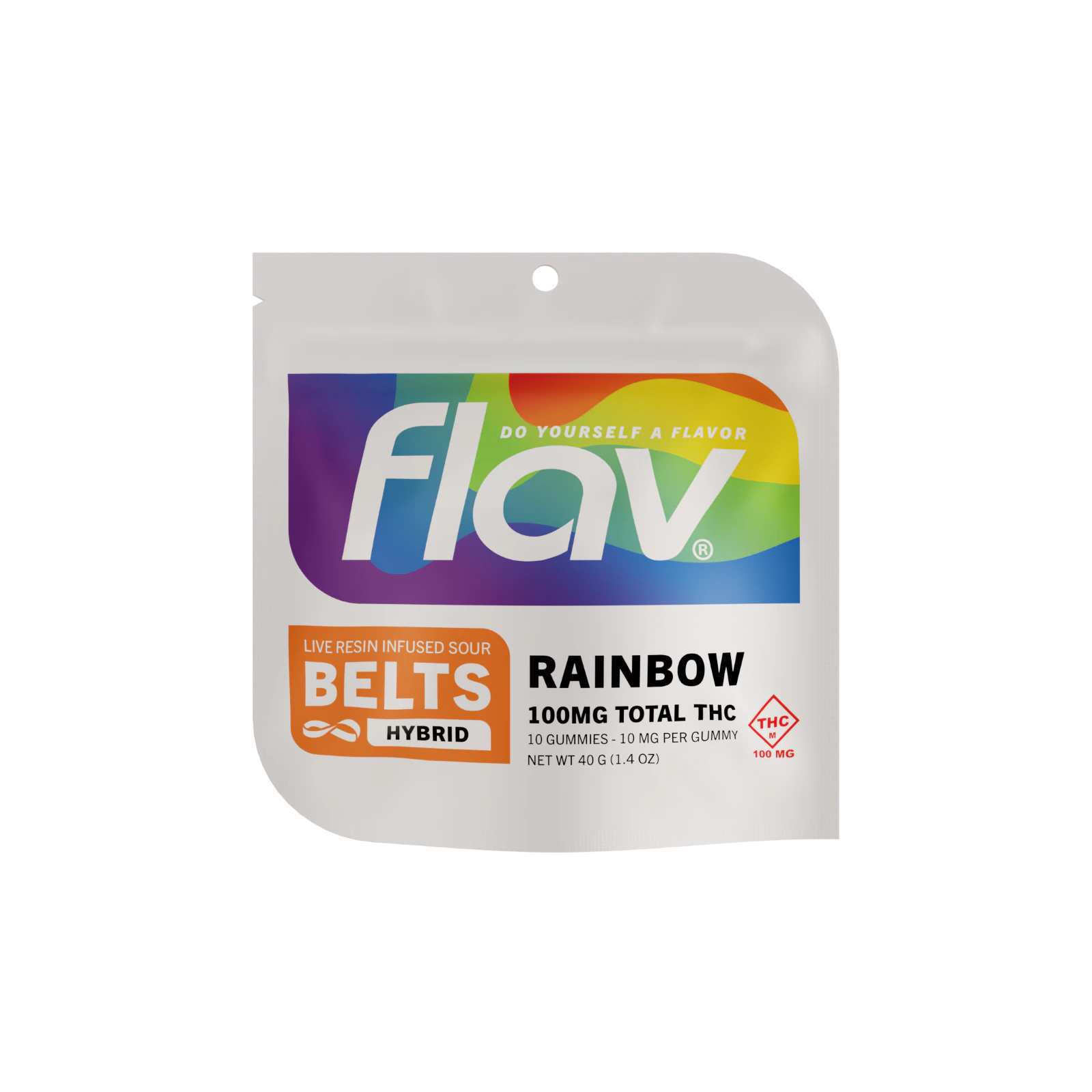 Flav - FLAV - SOUR RAINBOW LIVE RESIN GUMMY BELTS 100MG Main Image