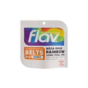 FLAV - FLAV - SOUR RAINBOW MEGA DOSE LIVE RESIN GUMMY BELT 100MG