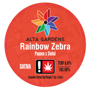 ALTA GARDENS - Rainbow Zebra, Cured Resin