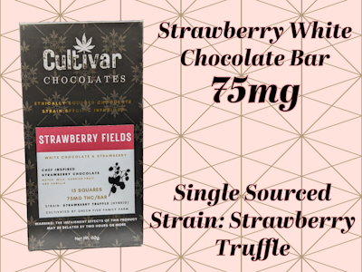 Cultivar Chocolates - Cultivar Chocolates | Strawberry Fields White Chocolate Bar | 100MG