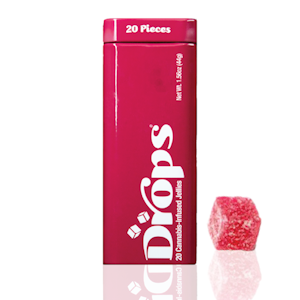 DROPS - Drops - CBD Rosin Gummy - 20Pack - Edible -100mg- (1:2 CBD Rosy) Raspberry / Blackberry Trainwreck
