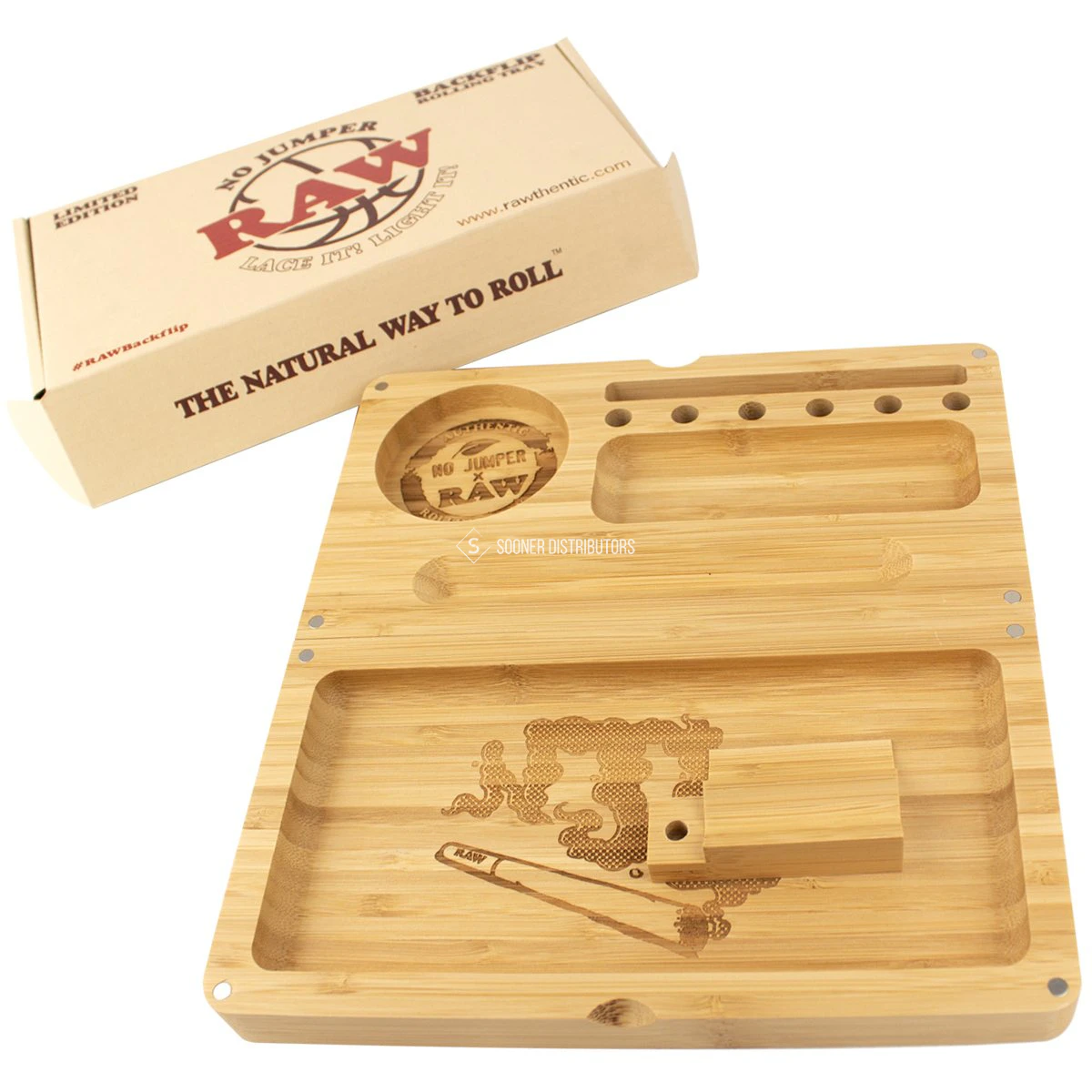 Sacramento Smoke and Vape - RAW X No Jumper Bamboo Tray Set 49$ Main Image