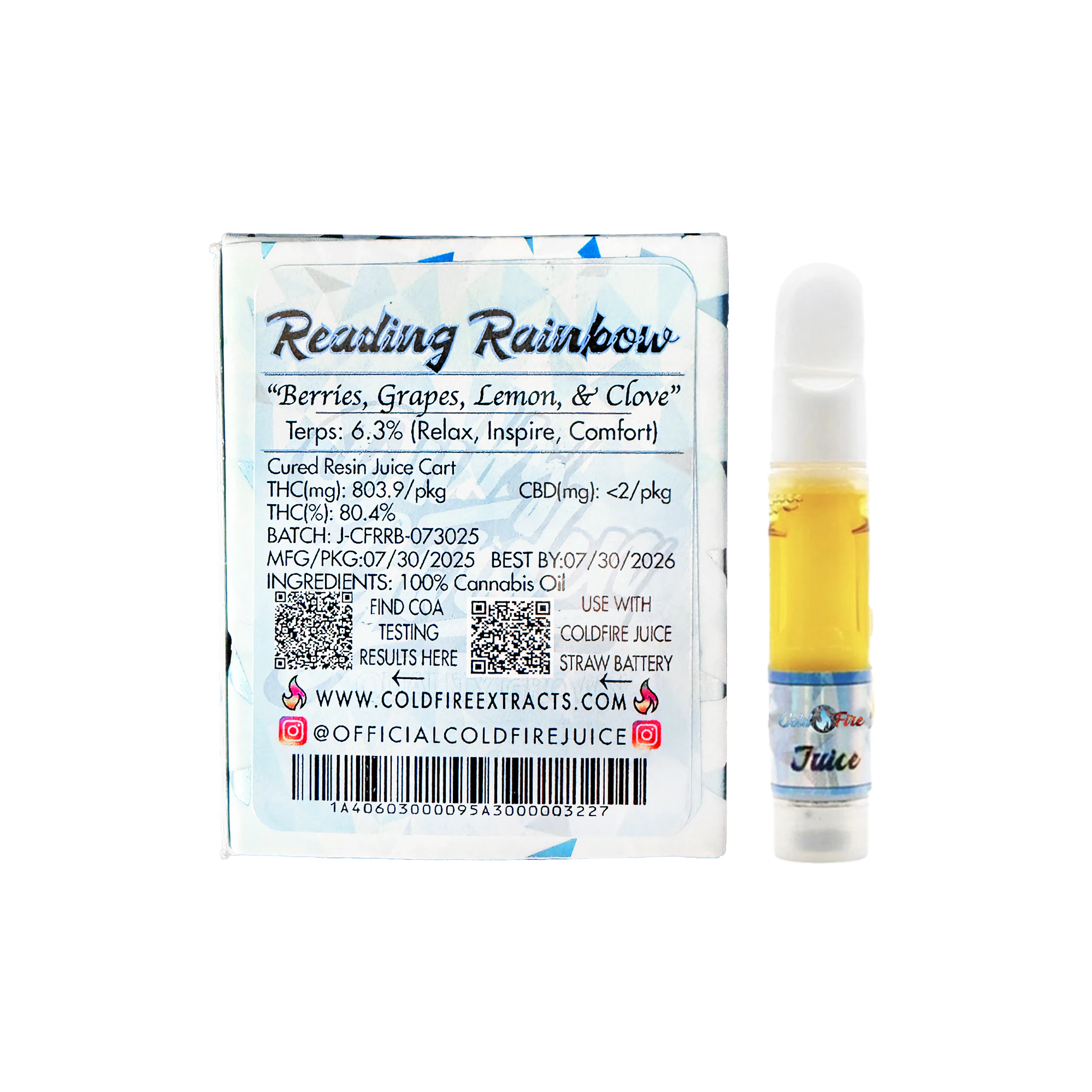 COLD FIRE - ColdFire x Dubz Garden Reading Rainbow Live Juice Cartridge 1.0g Main Image