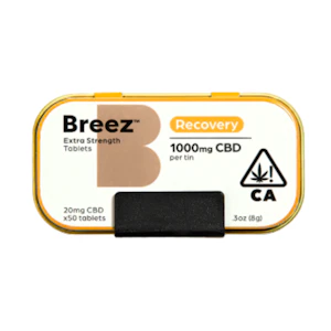 BREEZ - Extra Strength Recover Tablet Tin | 50pk 20mg CBD | Breez