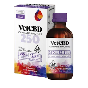 VetCBD Tincture - VetCBD Tincture - 60mL 250mg CBD:12.5mg THC Pet Safe Tincture - Regular Strength 20:1