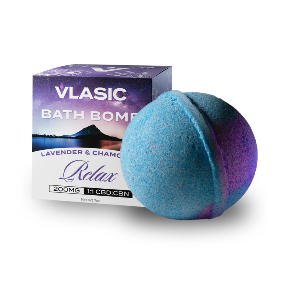 VLASIC LABS - Relax Lavender & Chamomile 100mg 1:1 CBD:CBN Bath Bomb - VLASIC LABS Main Image