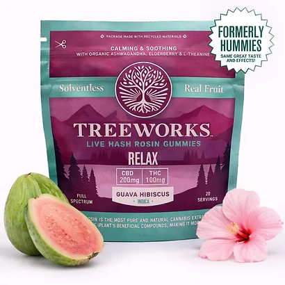 Treeworks - Relax 2:1 CBD:THC - 100mg Rosin Gummies - Treeworks Main Image