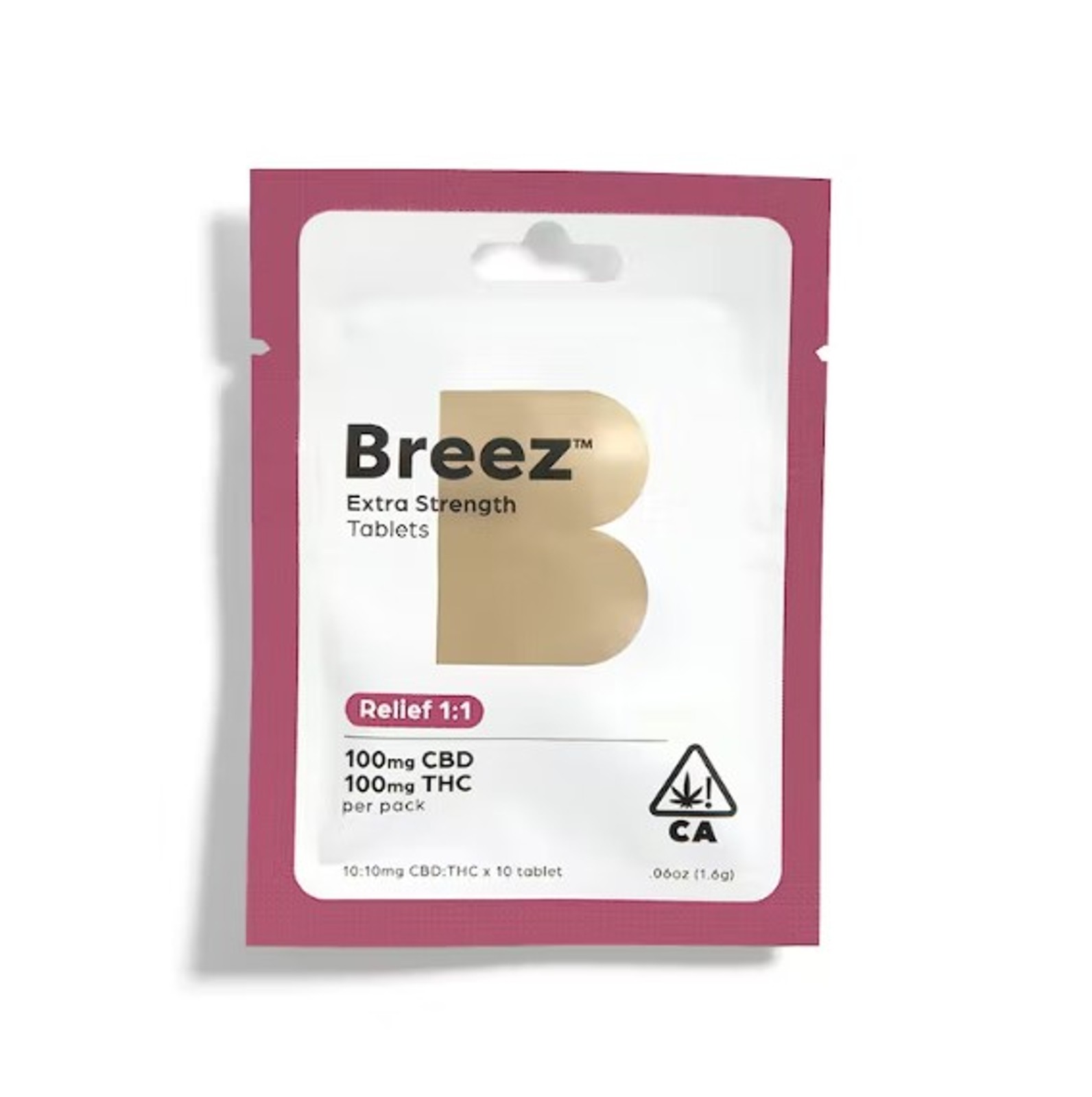 Breez Extra Strength 1:1 CBD:THC Relief Tablets 10-Pack 200mg