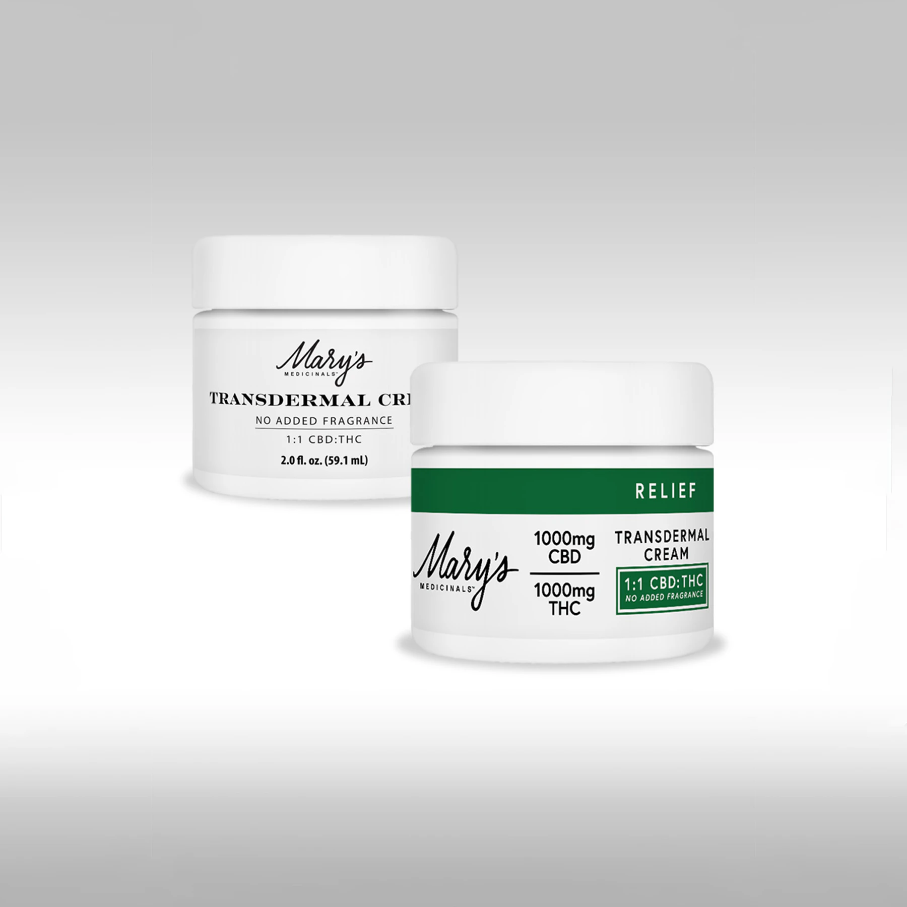 Mary's Medicinals™ - Mary's Medicinals Relief Transdermal Cream Fragrance Free 1:1 CBD:THC 1000mg Main Image